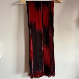 Aritzia Wilfred Merino Blanket Scarf • Red & Black Patterned XL Scarf Wrap